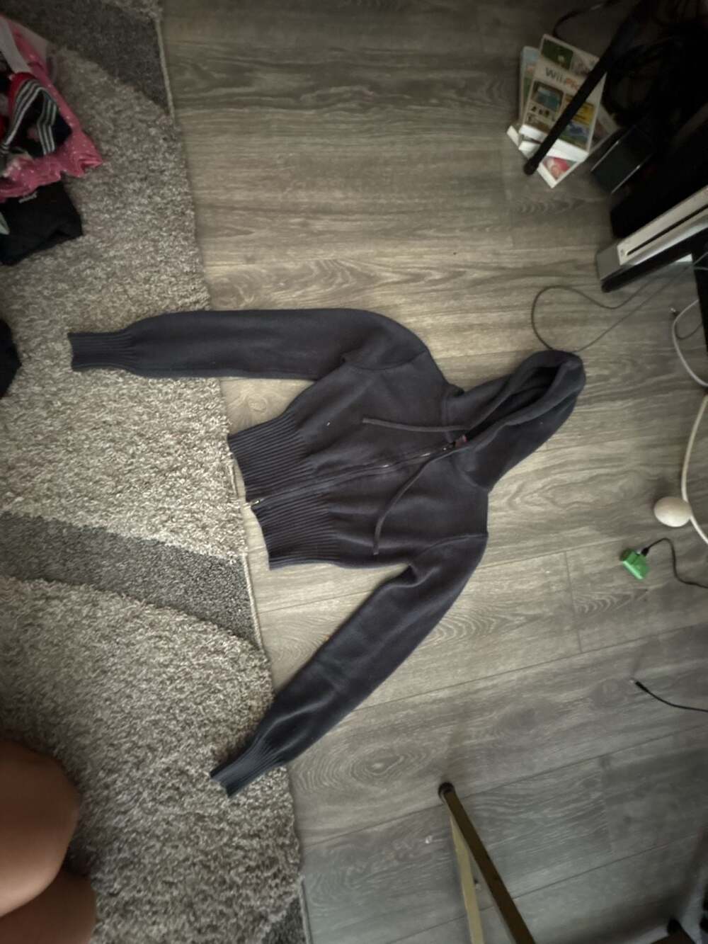 Edikted Women's Ribbed Knit Cropped Full-Zip Hoodie